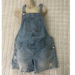 ISABEL MATERNITY Womens Shortalls Denim Cutoff Overalls Summer Bohemian Casual 2